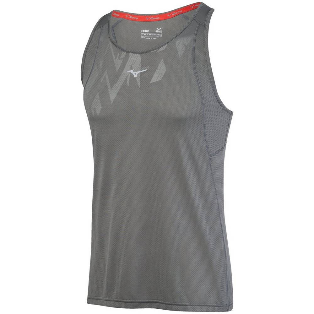 Camisolas de Alças Mizuno Singlet Alpha Vent - Homem - Cinzentas - GWIZJ8167